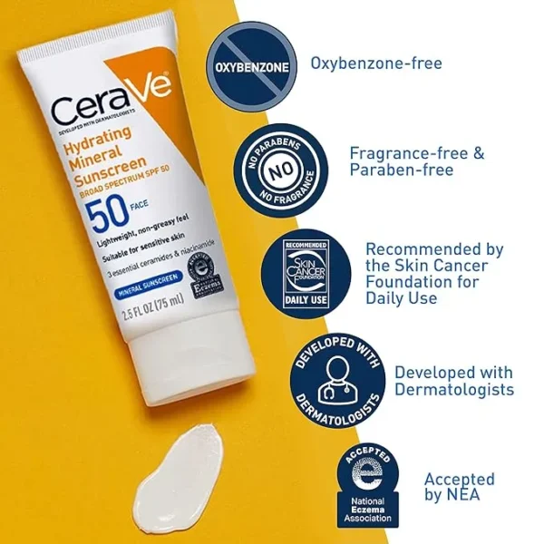 CeraVe Skincare Essentials Bundle – Cleanser, Night Cream, Serum & Sunblock (4 Pcs) - Image 3